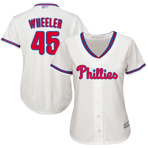 Phillies #45 Zack Wheeler Cream Alternate Women's Stitched MLB Jersey